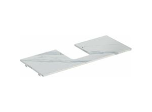 4025410630919 - Geberit one Waschtischplatte Ausschnitt mittig für Aufsatzwaschtisch Schalenform Steinzeug 120x2x47cm 50510500 Farbe Marmoroptik weiss matt