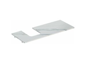 4025410631091 - Geberit one Waschtischplatte Ausschnitt links für Aufsatzwaschtisch Schalenform Steinzeug 120x2x47cm 50512500 Farbe Marmoroptik weiss matt