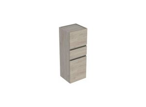 4025410905499 - Geberit Renova Plan Mittel-Hängeschrank mit zwei Türen 39x105x36cm 501922 Farbe Nussbaum hickory hell   Folie strukturiert - 501922001