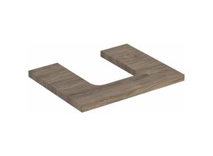 4025410936240 - Geberit one Waschtischplatte Ausschnitt mittig für Aufsatzwaschtisch Schalenform 60x3x47cm 50527100 Farbe Nussbaum hickory  Melamin