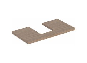 4025410936370 - Geberit one Waschtischplatte Ausschnitt mittig für Aufsatzwaschtisch Schalenform 90x3x47cm 50527300 Farbe Eiche   Melamin Holzstruktur