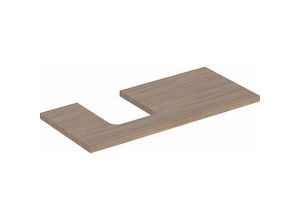 4025410937070 - Geberit one Waschtischplatte Ausschnitt links für Aufsatzwaschtisch Schalenform 105x3x47cm 50529400 Farbe Eiche   Melamin Holzstruktur