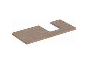 4025410937490 - Geberit one Waschtischplatte Ausschnitt rechts für Aufsatzwaschtisch Schalenform 105x3x47cm 50531400 Farbe Eiche   Melamin Holzstruktur