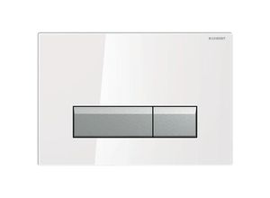 4025416172239 - Sigma40 Betätigungsplatte 115600SI1 Glas weiss aluminium gebürstet 2-Mengen-Spülung - Geberit