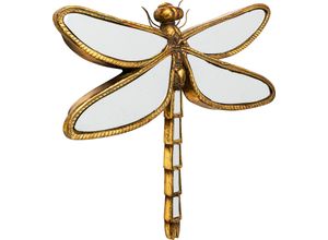 4025621514534 - Wanddekoobjekt DESIGN Wandschmuck Dragonfly Mirror 36x46cm gold (goldfarben) B455cm H355cm T4cm Polyresin Wanddekoobjekte