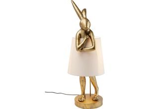 4025621525233 - Kare Design - Tischleuchte Animal Rabbit Gold Weiß 88cm 52523