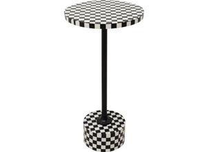 4025621865698 - Beistelltisch Domero Chess Schwarz Weiß Ø25cm 86569 - Kare Design