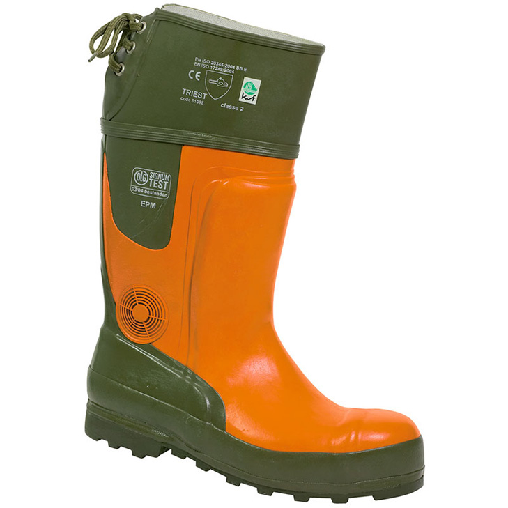 4025888026696 - Craftland - ulme Waldarbeiterstiefel en iso 20345-2 sb e und 17249-2 Orange Grün Gr41