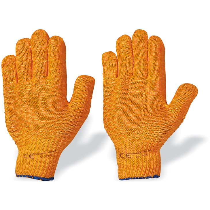 4025888028546 - Strick-Handschuhe CRISS-CROSS EN 388 Kat II orange mit