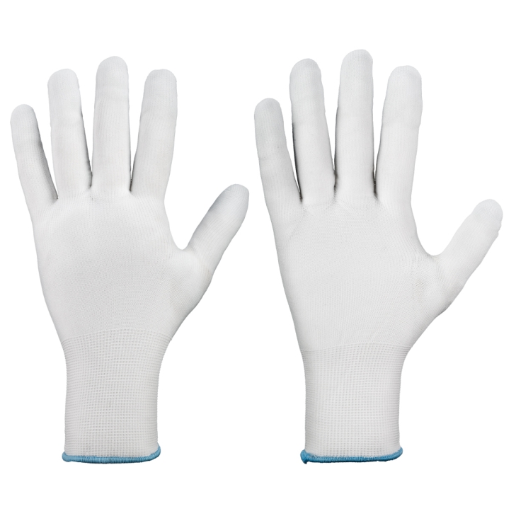 4025888153743 - Nylon-Strick-Handschuhe LAIWU weiß fusselfrei VE Karton 