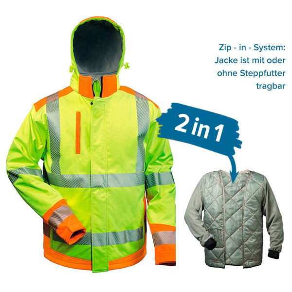 4025888255874 - Helmut Feldtmann Gmbh - Warnschutzsoftshelljacke Rickmer GrXL gelb orange elysee