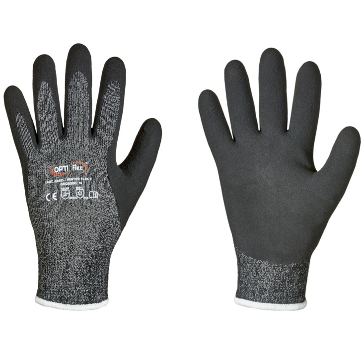 4025888270457 - Schnittschutzhandschuhe Winter Flex 5 Größe 9 grau schwarz en 388 en 407 en 511 PSA-Kategorie ii - Optiflex