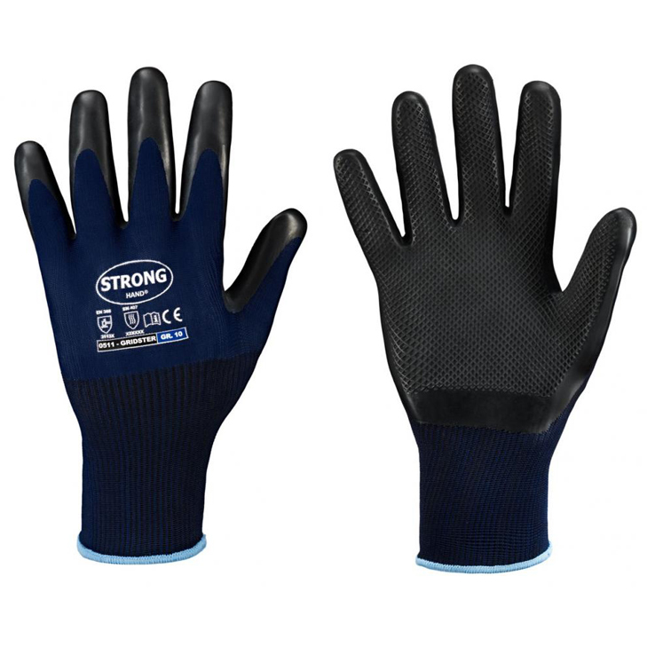 4025888386905 - Handschuhe gridster Größe 10 dunkelblau schwarz en 388 en 407 PSA-Kategorie ii - Stronghand