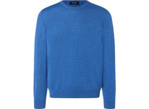 4026399525845 - MAERZ MUENCHEN Wollpullover Rippbündchen für Herren blau 56