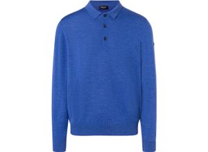 4026399528594 - MAERZ MUENCHEN Wollpullover Polokragen Rippbündchen für Herren blau 58