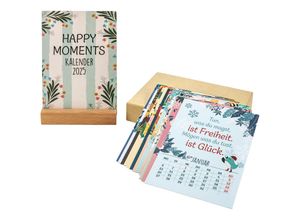 4026411063515 - Tischkalender Happy Moments mit Holzaufsteller 2025