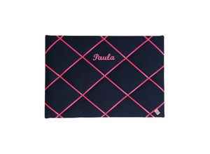 4026411541037 - Personalisiertes Memoboard LEINEN oxfordblau (Farbe bordeaux)