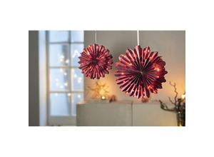 4026411699653 - LED-Hängedeko Schneeflocke 425 cm 2er-Set (Farbe berry)