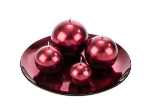 4026411702087 - Kerzenset Metallic Rose mit Teller 5tlg