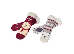 4026411702605 - Kuschelsocken Eisbär & Teddy 2Paar (Grösse 35-38)