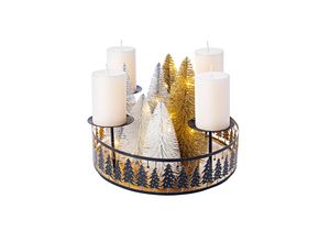 4026411716947 - Kerzenkranz-Set Golden Forest 12-teilig