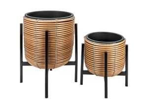 4026411718491 - Pflanztöpfe aus Polyrattan 2er-Set 4026411718491 - Pflanztöpfe aus Polyrattan 2er-Set