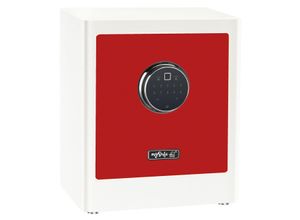 4026434178661 - 2020-0000-ROTW mySafe Premium 350 Möbeltresor Zahlenschloss Fingerabdruckschloss Weiß-Rot