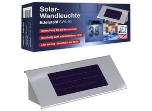 4026434454673 - Solar-Wandleuchte - swl 60 - Edelstahl - für Hausnummern - 4 weiße LEDs - Solarbetrieben - 7300-0022 - Basi