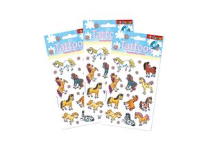 4026477070182 - Lutz Mauder Verlag Klebetattoo-Bogen TAPIRELLA - PFERDE (A6) 3er Set