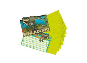 4026477260231 - Einladungskarten-Set TAPIRELLA DINOSAURIER T-REX 8-teilig