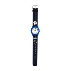 4026687121988 - Jungen Armbanduhr Fußball aus Kunststoff schwarz blau