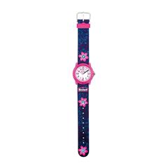 4026687129717 - Mädchenuhr aus Kunststoff mit Blumen blau pink