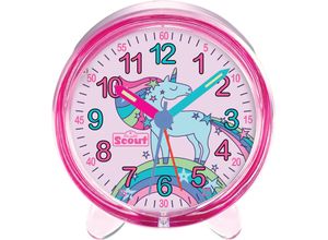 4026687134919 - Kinderwecker SCOUT Favorit rosa (rosa transparent) Wecker Kinder Quarzwecker LernweckerGeschenkideeKinderzimmer SchulanfangEinhorn