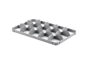 4026698014743 - Gläsereinsatz Ringoplast für Gläser- & Eurokästen 3 x 5 unten lebensmittelecht stapelbar B 365 x H 55 mm Kunststoff hellgrau