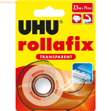 4026700369557 - 12 x Uhu Klebefilmabroller rollafix Transparent 75mx19mm + Nachfüllro