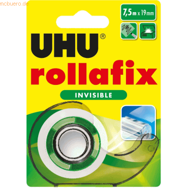 4026700369601 - 12 x Uhu Klebefilmabroller rollafix Invisible 75mx19mm + Nachfüllroll