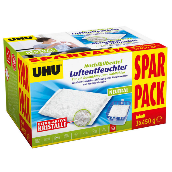 4026700470154 - Luftentfeuchter Nachfüllbeutel Sparpack 3 x 450 g Luftentfeuchter - UHU