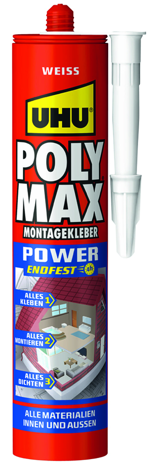 4026700478204 - - Poly Max Montagekleber Power weiß 425g weiß Kartusche 425g Universalkleber