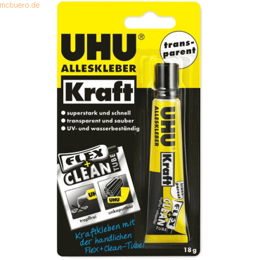 4026700484953 - 10 x Uhu Alleskleber Kraft Flex + Clean transparent Tube 18g