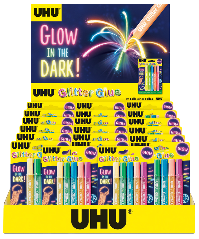 4026700494655 - Glitzerkleber Glitter Glue GLOW IN THE DARK Display