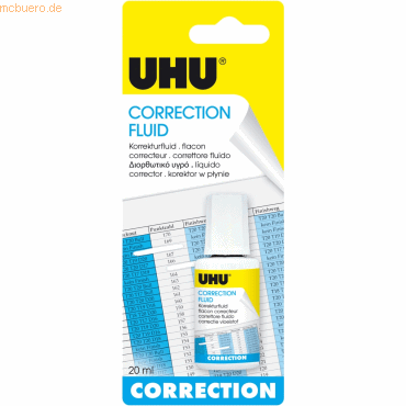 4026700504354 - 6 x Uhu Korrekturfluid Correction Fluid 20 ml weiß