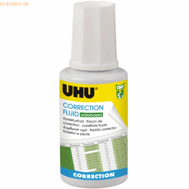 4026700504606 - Uhu Korrekturfluid Correction Fluid auf Wasserbasis 20 ml weiß