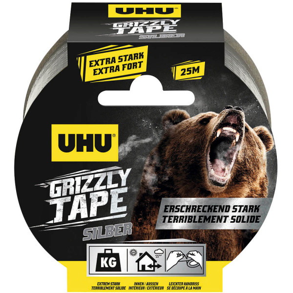 4026700516906 - Grizzly Tape Gewebeband silber 490 mm x 250 m 1 St 4026700516906 UHU