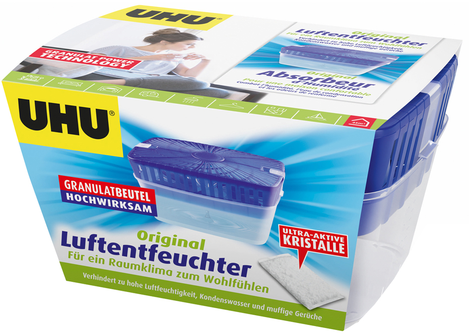 4026700521856 - FP - uhu Luftentfeuchter Original Bekämpft Feuchtigkeit und Schimmel in Wohnräumen 1000g