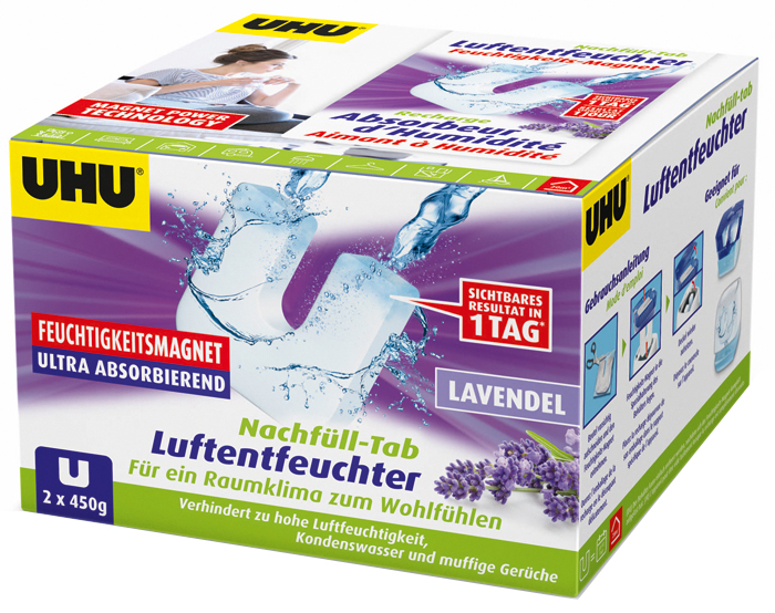 4026700531756 - Luftentfeuchter Feuchtigkeitsmagnet Lavendel 2 x 450 g Luftentfeuchter - UHU