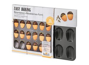 4026883881525 - Bärentatzen- Madeleineform Easy Baking  Anthrazit  Metall  rechteckig  371x265x15 cm  kratzfest antihaftbeschichtet  Backen