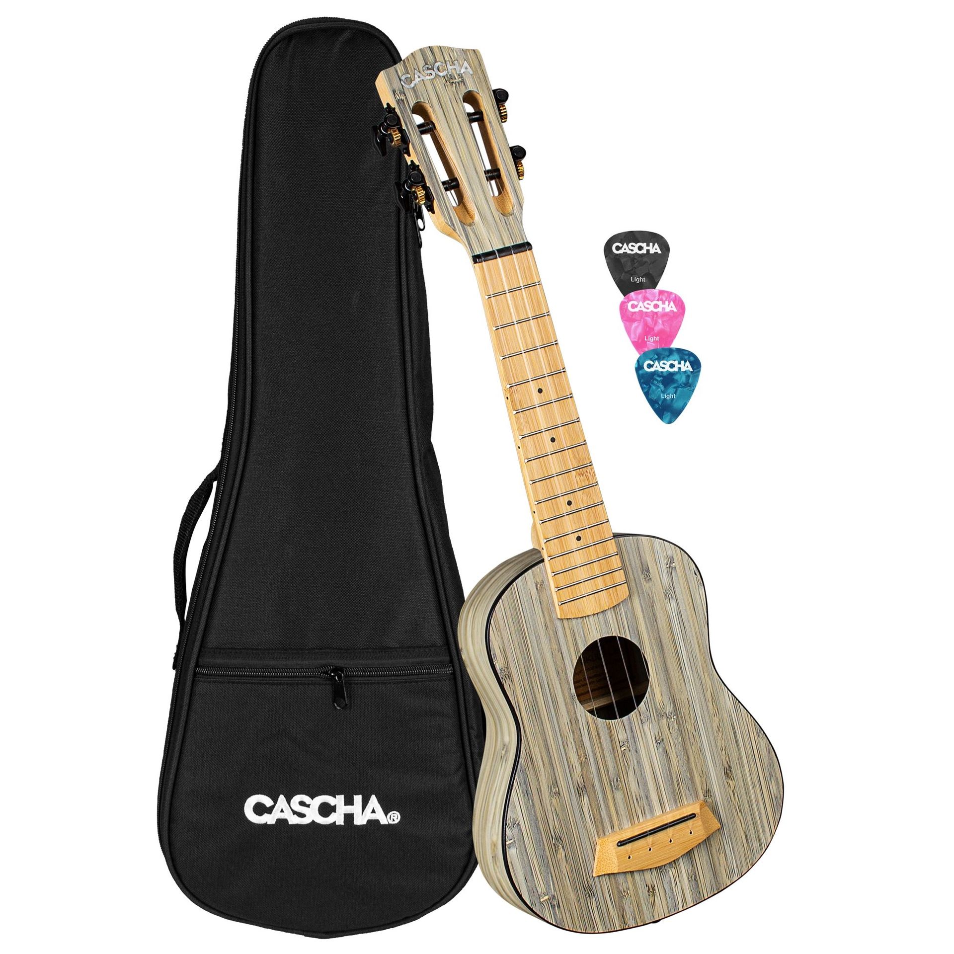 4026929926968 - Casha Sopran Ukulele Bamboo Graphit Set