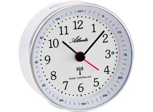 4026934186807 - Funkwecker ATLANTA Wecker silberfarben (weiß-silberfarben) ideal für Reisen Geschenkidee Beleuchtung Weckwiederholung analog