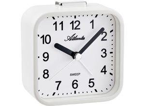 4026934212407 - Quarzwecker ATLANTA weiß Wecker ideal für Reisen Geschenkidee Beleuchtung Weckwiederholung analog