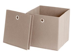 4027181104699 - Faltbox SCHILDMEYER Box beige (natur) B32cm H32cm T32cm Pappe Vlies Aufbewahrungsboxen 2er-Set mit Vliesüberzug